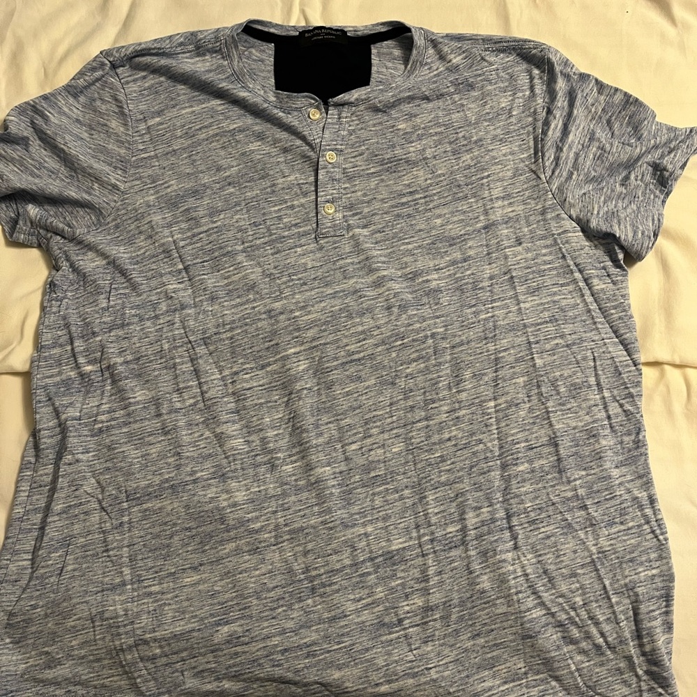 Banana Republic Shirt XL Henley Blue